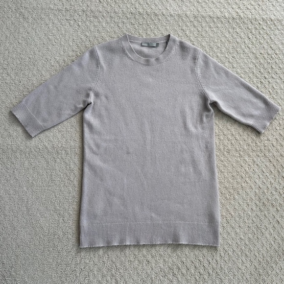 Vince 100% Cashmere Crew Neck Tunic Sweater Dove Gray Small Fall Cozy Comfy - Picture 2 of 13